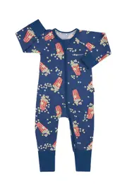 [Bonds] Bonds Newbies Zip Cotton Wondersuit in Movie Night Size: Newborn Newborn Movie Night