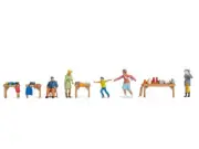 Noch 16281 HO/OO Gauge At the Flea Market Themed Figure Set