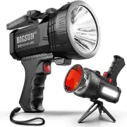 Rechargeable Spotlight, High High Lumens 100000 LED Flashlight with Red