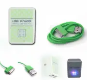 4 USB PORT WALL ADAPTER+6FT CORD POWER CHARGER SYNC GREEN FOR IPHONE IPOD IPAD