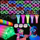 136 PCS Glow in the Dark Party Supplies, 18 PCS Foam Glow Sticks, 18 PCS LED Gla