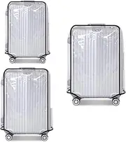 [FABULWAY] Clear PVC Suitcase Cover Protectors Transparent Luggage Cover Waterproof Wheeled Suitcase Dust Cover Dustproof Travel Luggage Sleeve Protector, 3PCS, 3PCS, Luggage Cover