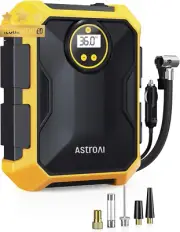 Tyre Inflator 12V DC 100PSI with LED Light for Car Bike Inflatables Yellow