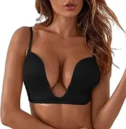 [Generic] Women Bra Women Back Beauty Underwear Bra Casual Vest Bra Low Back Bras Sexy Seamless Wireless Triangle Strappy Low Cut Open Back Bras Bra Comfort