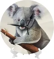 [FJWSLCH] Koala and Butterfly Wall Clock for Living Room Modern Wall Clocks Non-Ticking Silent Round Clock Battery Operated Kitchen Clock Decorative Office Clock Easy to Read