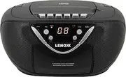 Lenoxx Portable Sport Stereo CD Player - AM/FM Radio, Aux Line-in, Compact, Easily accessible Buttons, AC/DC Backup, AUX Compatibility | Black