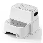 2 Step Stool for Kids -Toddler Step Stool Hepler for Bathroom Sink-Dual Gray