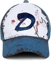 Pandacos Clementines Hat Blood Stain & Dirt Dead Zombies Baseball Cap Halloween Cosplay Accessories Unisex Slate, Blue, One Size