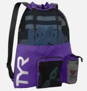 NEW TYR Alliance Big Mesh Mummy 40L Backpack Purple/Black Swim Gym Workout Gear