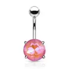 Piercing Navel Crystal Aurore Borealis Pink