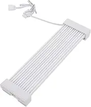RGB PSU Extension Cable, 24 Pin to 24 Pin 205mm Silicone 5V ARGB Sync Light Bar with Wire Combs for Computer Case ARGB Decor (White Head)