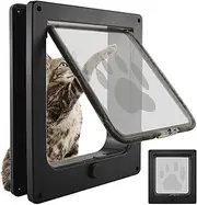 Cat Door for Exterior Wall,Inner Frame Flap Dog Door Pet Door - 4-Way Locks, All-Weather Insulated Dog Cat Doors, Easy to Install for Wall Installations for Cats and Small Dogs