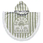 Bambury Kids Sunshine Poncho Hooded Beach Towels-Quick Drying-Sage