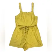 Kate Quinn NWT Women's Retro Tie Short Jumpsuit Golden Eyelet Romper- Size 10