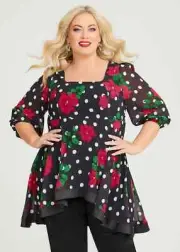ts Taking Shape Tunic Size 20 Floral Spot Chiffon style NWT RRP $170