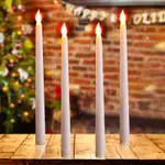 【奇妙】創意長棒白色無焰蠟燭燈餐桌燈聖誕派對家居裝飾燈