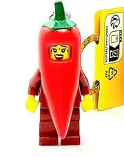 LEGO Keyring - Chili Pepper Girl - Minifigure 854234 Keyring with Chili Pepper Girl, red, 9 cm