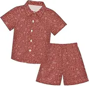 [Caihoyu] Big Boy Hawaiian Button Down Shirts and Shorts Set Toddler Boy Clothes Summer Clothes Set