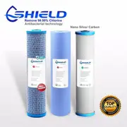 Triple 20" x 4.5" Big Blue Whole House Water Filter Replacement Pack Nano Silver