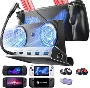Docking Station for ASUS ROG ALLY X & Steam Deck & Lenovo Legion GO, Dual Coolin