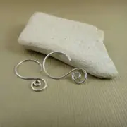 Short Spiral Earring hook, sterling silver ear wires, short swirl ear hooks