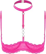 [GRRKDFQ] Women's Bustiers & Corsets Open Cups Lace Bra Underwire