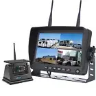7" Wireless Quad DVR Monitor Rechargeable Solar Magnetic Reversing Camera Camper