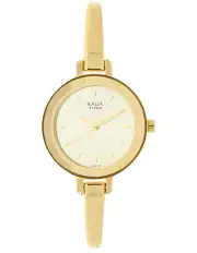 [Titan] Raga Viva Champagne Dial Watch With Metal Strap in Gold