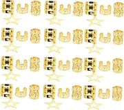[GAROZATION] 36pcs Wig Dreadlocks Hair Ring Jewelry African Hair Beads Braid Jewelry Braid Accessories Dreadlock Accessories Golden Metal
