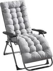 iMounTEK Lounge Chair Cushions, Thickened Padding Chaise Lounger Cushion Patio Lawn Recliner Zero Gravity Chair Cushion Chaise Lounger Cushion Soft Sofa Mat for Outdoor Furniture/Grey