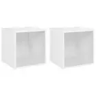 2-Piece Set Wooden Cube Shelf Rack TV Cabinet Display Storage Bookshelf White