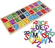 LALADEFIEE 1 Set Wooden Letter Reusable Wooden Alphabet Supply Education Learning Letter Puzzle Funny Learning Early Education Alphabet