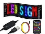 12x66cm 16x128pixel LED Signs Advertising Flexible USB 5V LED Store Sign Bluetooth App Control Custom Text Pattern Programmable LED Display