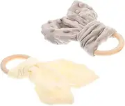 ORFOFE 2pcs Newborn Security Blanket Baby Appeasing Toy Comfortable Newborn Towel