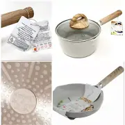 Masterclass Saucepan 6.5 Inch Casserole Glass Lid Cookware 1.5 QT + 8” fry pan