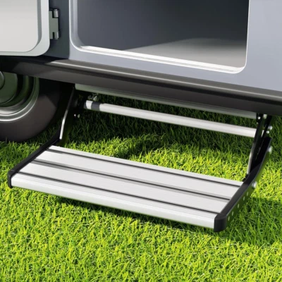Caravan Step Folding Pull-Out Aluminium Step Ladder RV Parts 200KG