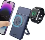 Magnetic Wireless Power Bank with Watch Charger 10000mAh PD 20W Fast Charging Portable Charger Battery Bank Foldable Stand for MagSafe iPhone 12/13/14/15 Series & Apple Watch Samsung Galaxy AirPods