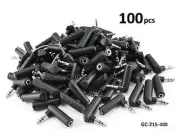 100-PACK Right-Angle 3.5mm Stereo Male to Female Audio Adapter