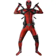 Deadpool Costume Cosplay Kids Adult Suit Anime Superhero Cosplay Death Waiter Anime Adult Service Leotard Hats Accessories Anime 3 PCS 140