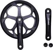 PROWHEEL 152MM/160MM/165MM/170MM/175MM Bike Crankset,46T/48T/52T Steel Chainring Bike Crank Arm Set,Double ChainWheel and Replacement Chain Guard,Compatible with City Bike,MTB,Electric Bicycle,Cargo