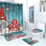 Christmas Faceless Doll Shower Curtain Mat Four Piece Home Bathroom Dry And Wet