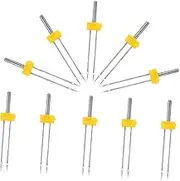 KALLORY 10pcs Sewing Machine Needles Twin Needles Included Iron-Made Versatile for Home Professional Use DIY Projects