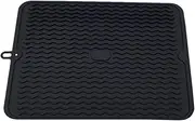 Zingtsing Silicone Dish Drying Mat, Multiple Usage Dish Drying Mat, Easy to Clean,Heat-Resistant Silicone Mat for Kitchen Counter/Sink/Bar/Bottle/Cup (Black)