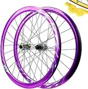 ZECHAO 700C Off Road Bicycle Wheelset, Double Wall Rims Front 2 Rear 4 Bearings 24H Straight Pull Spokes 7-12 Speeds Compatible 700C * 23C-45C Wheelset