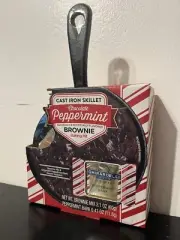 Cast Iron Skillet Brownie Baking Kit Mix & Ghirardelli Peppermint Bark Square