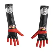 KAMEN RIDER Dragon Knight Gloves Red & Black Gants Childs Boys Costume Accessory