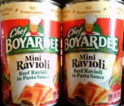 LOT of 2 Chef Boyardee Mini Beef Ravioli in Pasta Sauce, 40oz EA (BEST BY 4/26)