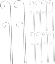 BESPORTBLE 20pcs Silver Plant Label Hooks: Vegetable Garden Marker - Metal Tag Hanger with Curled Tip - Sign Stake Shepherd Stick Hanging Rod for Outdoor Flower Planter
