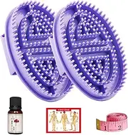 2PCS Meridian Massage Brush, Massage Brush with Ruler Roll Meridian Brush Long Lasting Safe Massage Comb and Oil for Relaxation and Improved Circulation