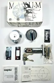 Medeco 11-0200 SR-LOCK Maxum Single Cylinder Satin Crome High Security Deadbolt